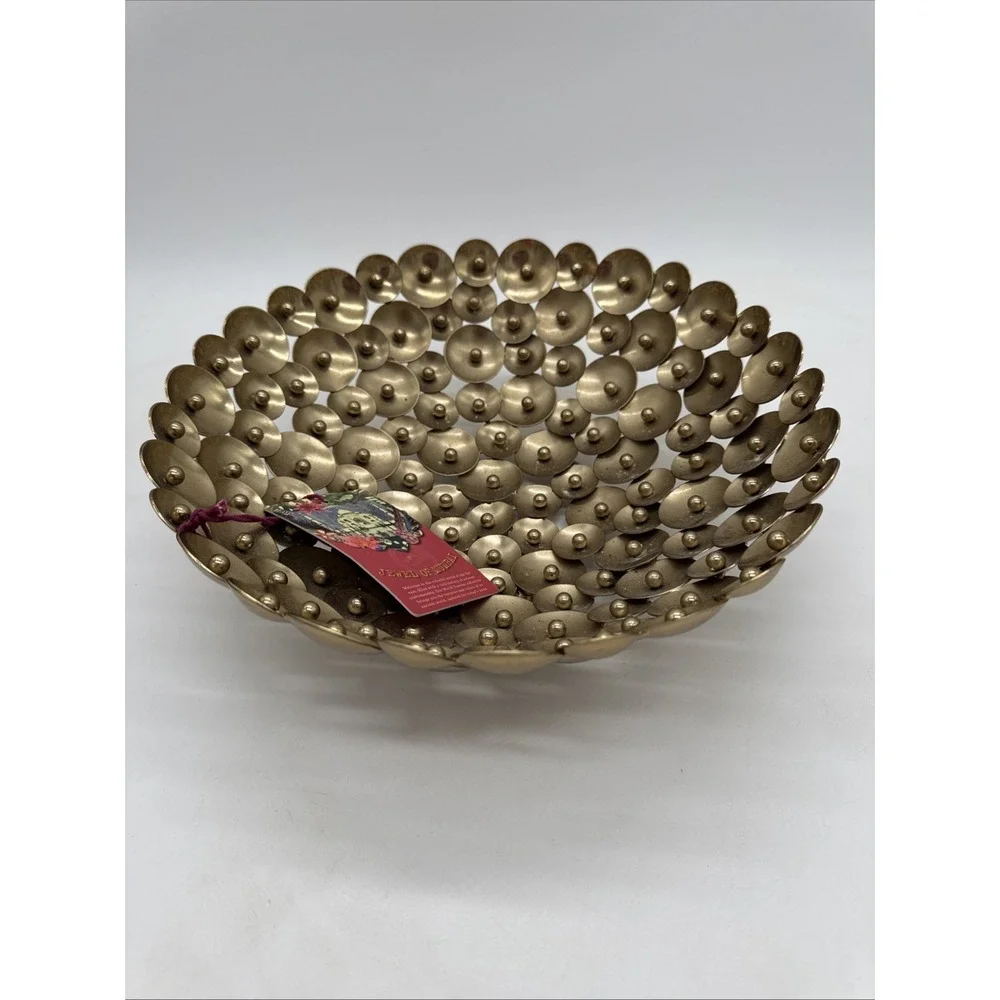 World Traveler Jewel of Mumbai Handcrafted Metal Disc Decorative Bowl 12